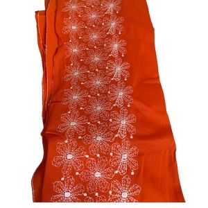 Vintage 1970s embroidered orange trim